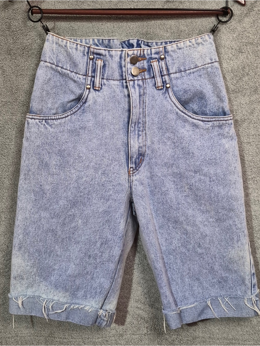 VTG Christina Acid Wash High-Rise Denim Bermuda Shorts Jorts 5/6